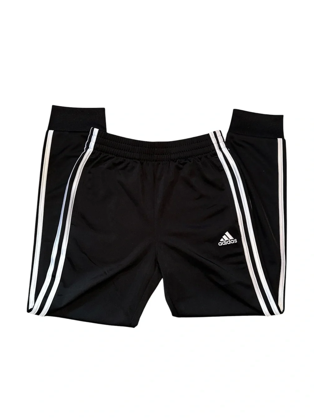 adidas Classic Black Track Pants with White Three-Stripes - Picture 2 of 4